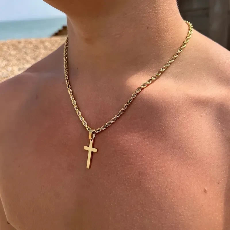 Minimalist Stainless Steel Cross Choker