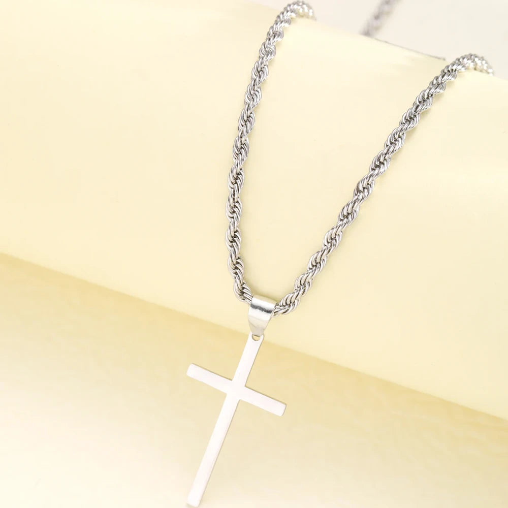 Minimalist Stainless Steel Cross Choker