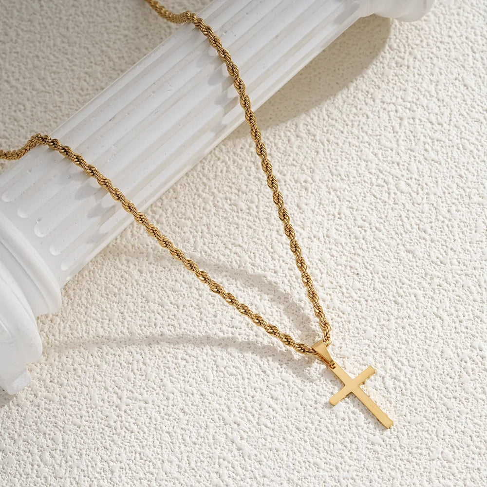 Minimalist Stainless Steel Cross Choker