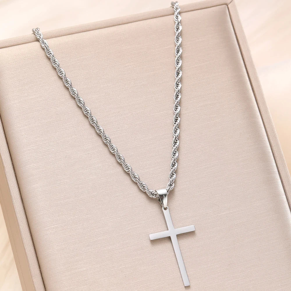 Minimalist Stainless Steel Cross Choker