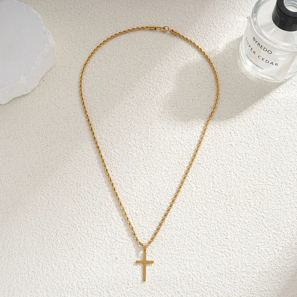 Minimalist Stainless Steel Cross Choker