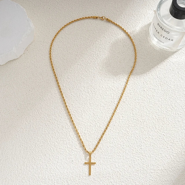 Minimalist Stainless Steel Cross Choker