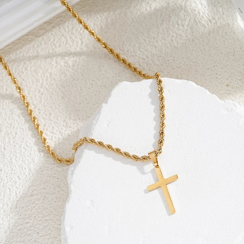 Minimalist Stainless Steel Cross Choker