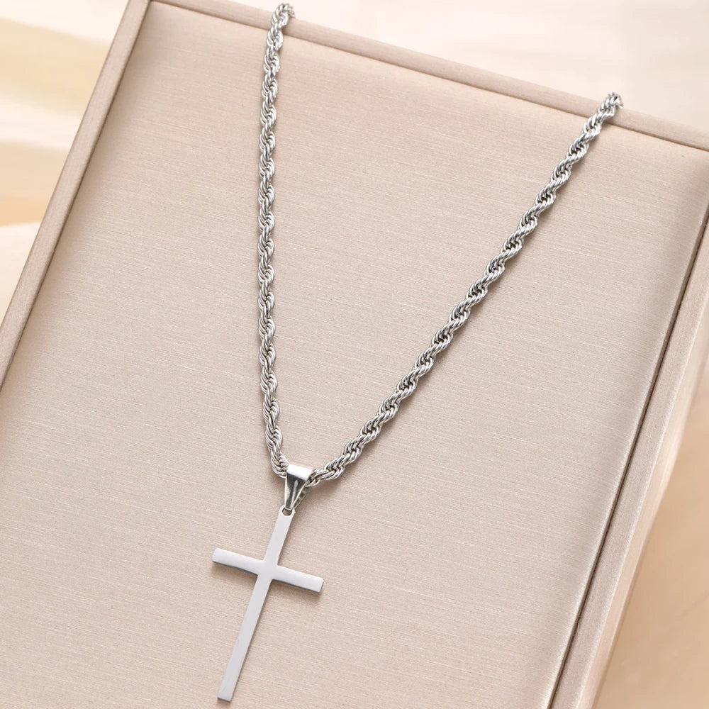 Minimalist Stainless Steel Cross Choker
