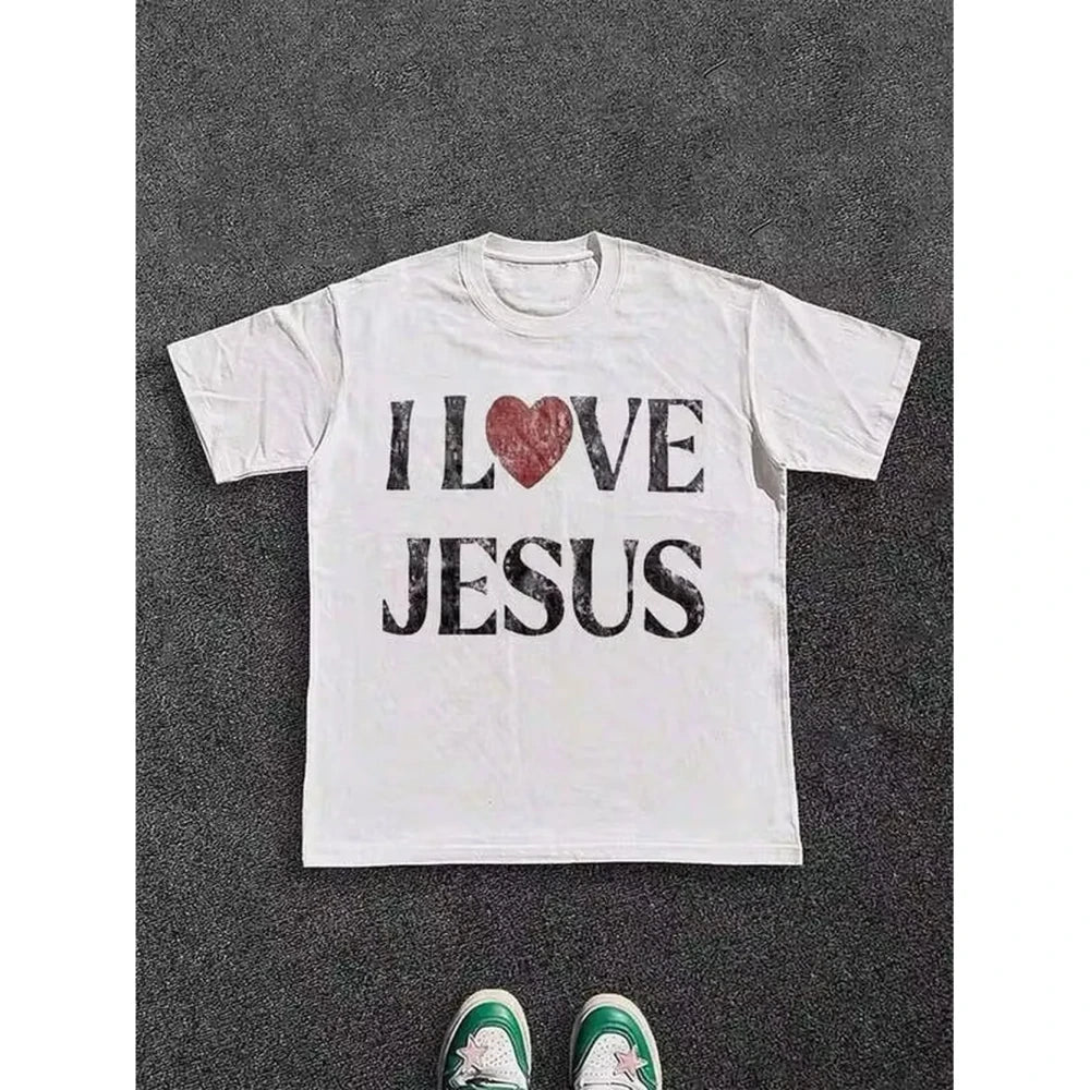 Distressed Jesus Graphic T-Shirt