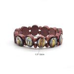 Wooden Saint Bead Bracelet
