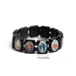 Wooden Saint Bead Bracelet