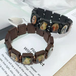 Wooden Saint Bead Bracelet