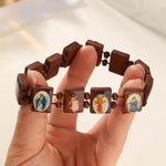 Wooden Saint Bead Bracelet