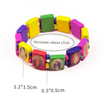 Wooden Saint Bead Bracelet