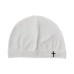 Cross Embroidery Stretch Knit Beanie