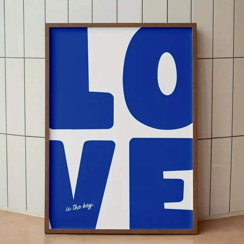 Blue Love Canvas Wall Art