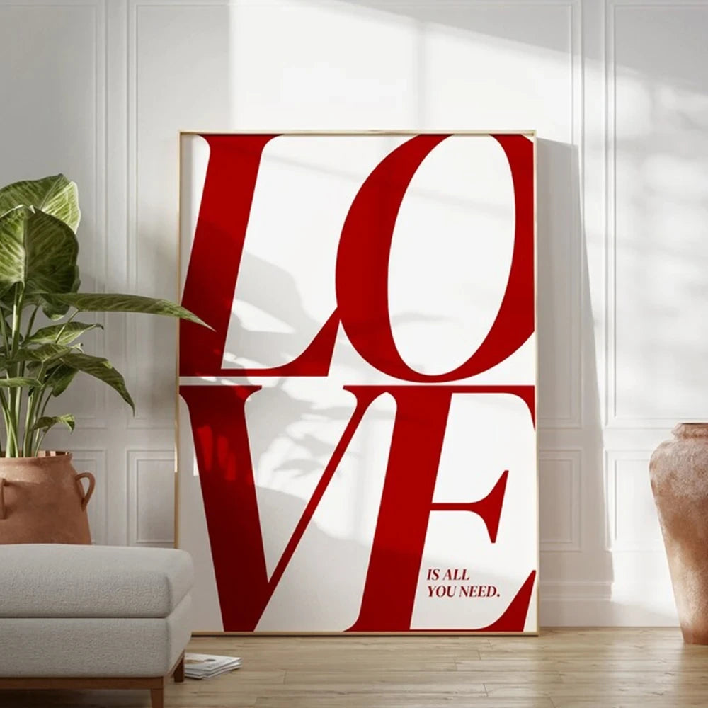 Blue Love Canvas Wall Art