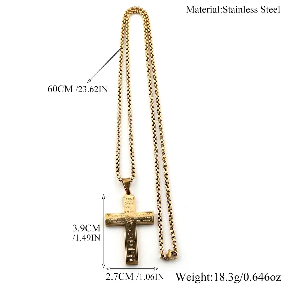 Stainless Steel Cross Pendant Necklace