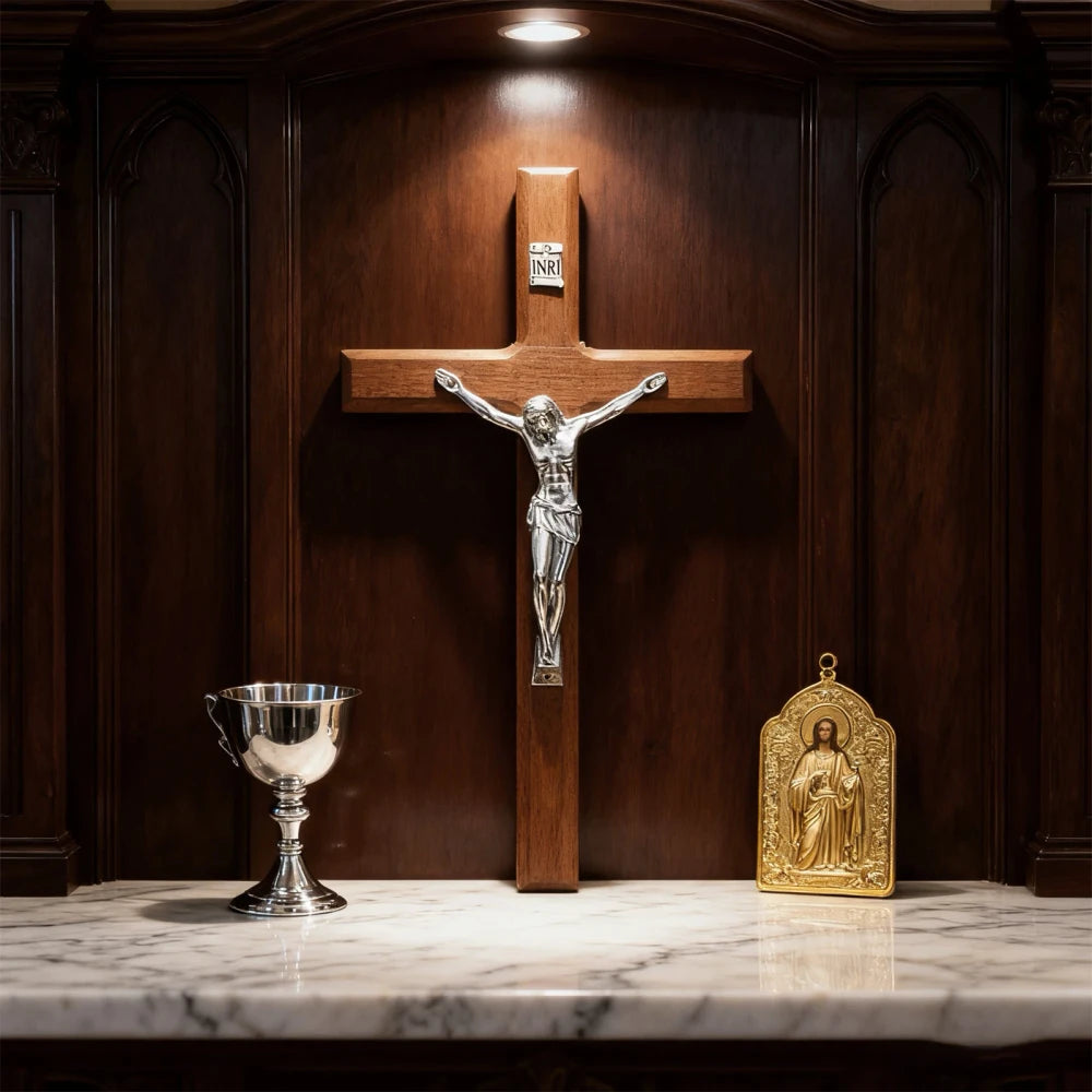 Hand Carved Wooden Wall Cross