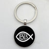 Jesus Logo Glass Car Keychain