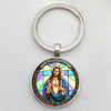 Jesus Logo Glass Car Keychain
