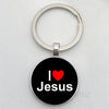 Jesus Logo Glass Car Keychain