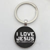 Jesus Logo Glass Car Keychain