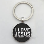 Jesus Logo Glass Car Keychain