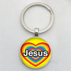 Jesus Logo Glass Car Keychain