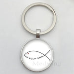 Jesus Logo Glass Car Keychain