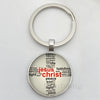 Jesus Logo Glass Car Keychain