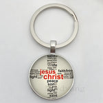 Jesus Logo Glass Car Keychain