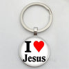 Jesus Logo Glass Car Keychain