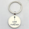Jesus Logo Glass Car Keychain