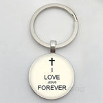 Jesus Logo Glass Car Keychain