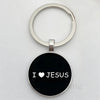 Jesus Logo Glass Car Keychain