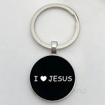 Jesus Logo Glass Car Keychain