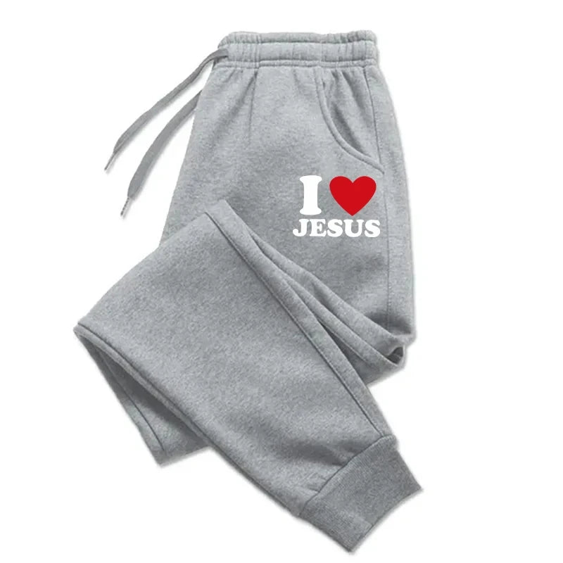 I Love Jesus Casual Printed Sports Pants