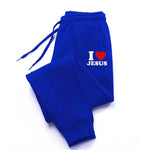 I Love Jesus Casual Printed Sports Pants