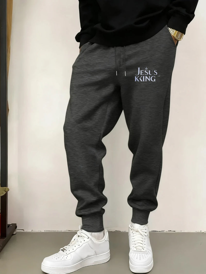 Graphic Print Tapered Sweatpants