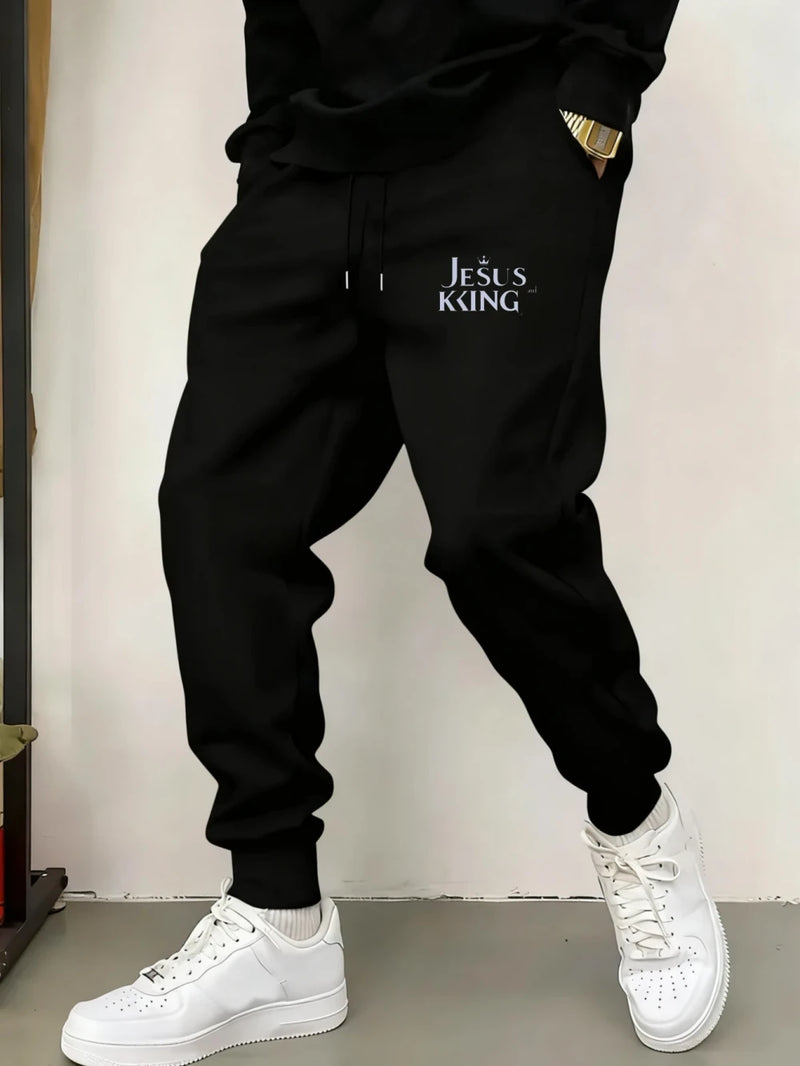 Graphic Print Tapered Sweatpants