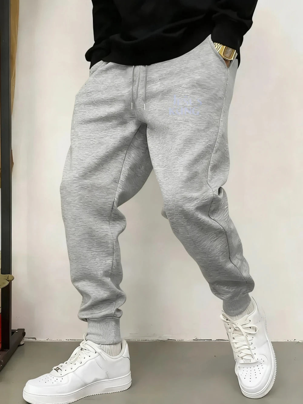 Graphic Print Tapered Sweatpants