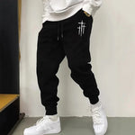 Jesus Cross Print Casual Sweatpants