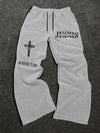 Mens Bible Print Drawstring Sweatpants