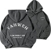 Letter Print Fleece Hooded Sweatshirt