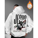 Loose Fit Jesus Print Hoodie