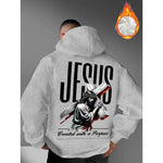 Loose Fit Jesus Print Hoodie