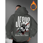 Loose Fit Jesus Print Hoodie