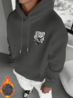 Loose Fit Jesus Print Hoodie